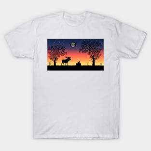 Moose and Squirrel Sunset T-Shirt